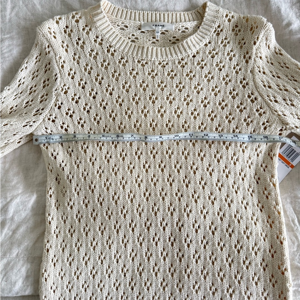 NWT Frame Cream Long Sleeve Crochet Dress - Picture 6 of 8